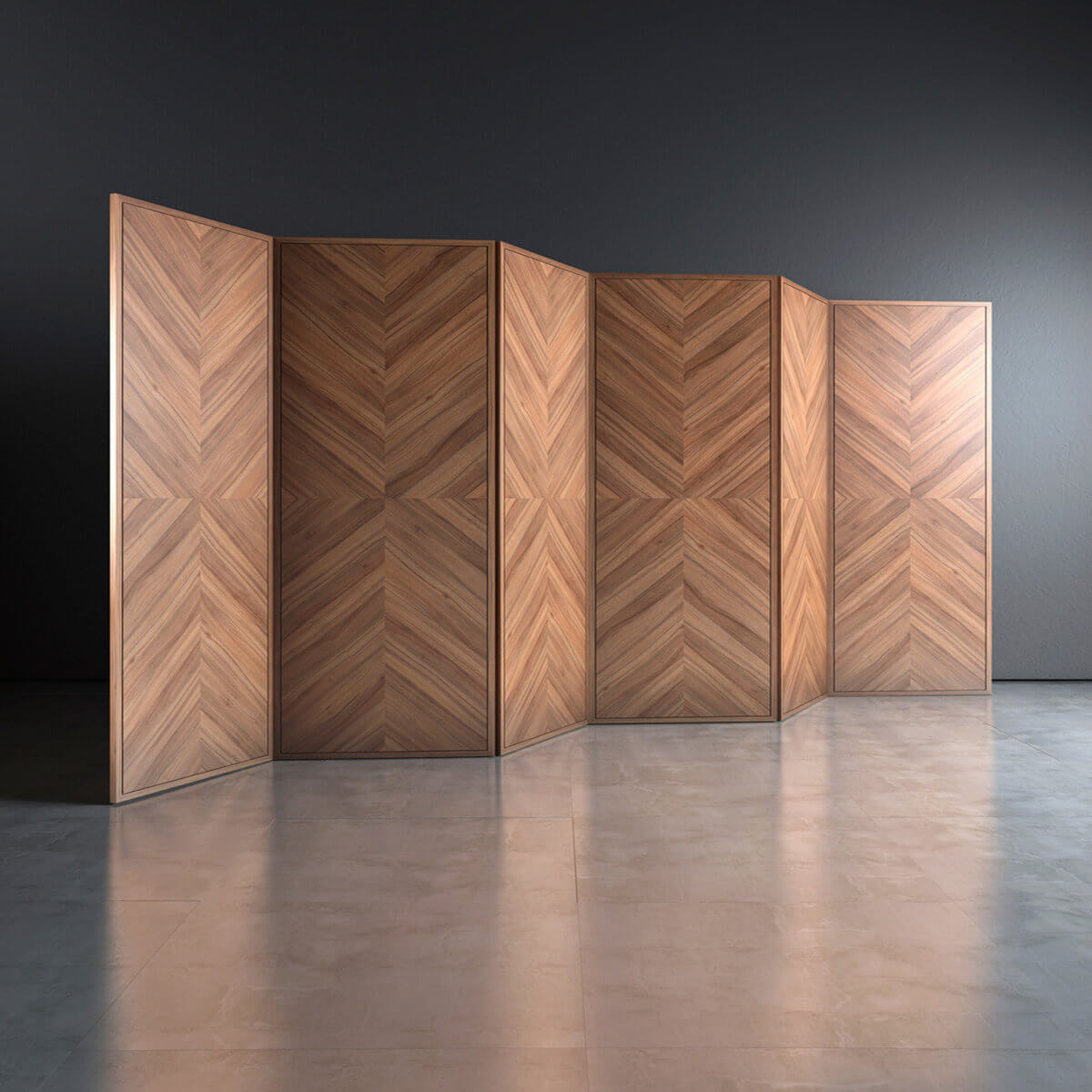 Chevron Patterned Timber Screen